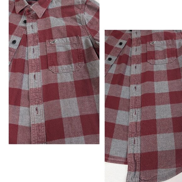 HOLLISTER Flannel Plaid Button Down Shirt 100% Cotton Tag size M - Picture 13 of 14